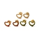 aretes con forma de corazón hueco y diamantes de imitación(EJEW-Q704-02G)-1