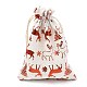 Christmas Theme Cotton Fabric Cloth Bag(ABAG-H104-B17)-1