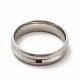 201 Stainless Steel Grooved Finger Ring Settings(STAS-P323-05P)-2