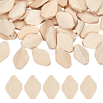 50Pcs Wood Beads, Octagon, PapayaWhip, 27x19.5x7mm, Hole: 3mm(WOOD-OC0004-17)
