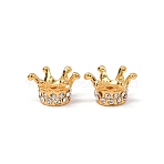 Alloy & Crystal Rhinestone Beads, Crown, Golden, 18x16x11mm, Hole: 3mm(FIND-Z129-03G)