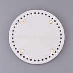 PU Leather Flat Round Bag Bottom, for Knitting Bag, Women Bags Handmade DIY Accessories, White, 141x9.5mm, Hole: 4.5mm(FIND-WH0056-07K)
