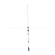 AB Color Plated Crystal Bullet Big Pendant Decorations, Hanging Sun Catchers, with Iron Findings & Alloy Pendants, Sun, Clear AB, 360mm, Pendant: 195x30x11.5mm(HJEW-G019-03C)