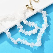 Natural Quartz Crystal Chips Beaded Necklace, Gemstone Jewelry for Women, 15.75 inch(40cm)(NJEW-FZ00004-01)