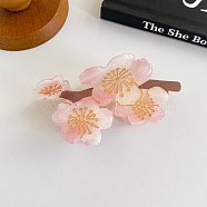 Cellulose Acetate Claw Hair Clips, Plum Blossom, Pearl Pink, 80x40mm(PW-WG78982-08)