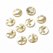 Brass Connector Charms, Textured Disc Links, Long-Lasting Plated, Real 24K Gold Plated, 12x1mm, Hole: 1.4mm(KK-WH0063-06G)