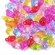 Transparent Acrylic Pendants, Strawberry, Mixed Color, 21.5x13x10.5mm, Hole: 3mm(X-TACR-T005-02)