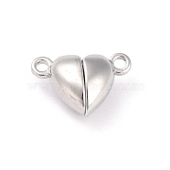 Alloy Magnetic Clasps, Heart, Platinum, 15x9.5x6mm, Hole: 1.5mm(PALLOY-CJ0002-60P)