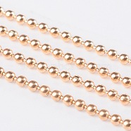 Iron Ball Bead Chains, Soldered, with Spool, Golden, 1.5mm, about 328.08 Feet(100m)/roll(CHB001Y-01)