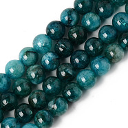 Natural Quartz Beads Strands, Dyed & Heated, Imitation Apatite, Round, Teal, 8~8.5mm, Hole: 1.2mm, about 47pcs/strand, 15.16 inch(38.5cm)(G-R479-8mm-03)