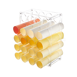 20-Hole Vinyl Roll Storage Rack, Roll Organizer Holder, Clear, Rectangle: 31x25x0.4cm, Inner Diameter: 5cm, about 15pcs/set(ODIS-WH0029-61)