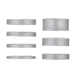 Glitter Metallic Ribbon, Sparkle Ribbon, DIY Material for Organza Bow, Double Sided, Silver, 7rolls/set(ORIB-TA0001-02S)