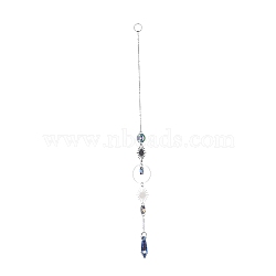 AB Color Plated Crystal Bullet Big Pendant Decorations, Hanging Sun Catchers, with Iron Findings & Alloy Pendants, Sun, Clear AB, 360mm, Pendant: 195x30x11.5mm(HJEW-G019-03C)
