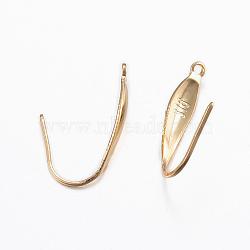 316 Surgical Stainless Steel Earring Hooks, with Vertical Loop, Real 18K Gold Plated, 20x4.5x1mm, Hole: 1.2mm, Pin: 0.8mm(X-STAS-P166-10G)