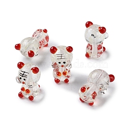 Luminous Handmade Lampwork Beads Strands, Glow in the Dark, Tiger, 22.5~23x14x14mm, Hole: 1.8mm, about 20pcs/strand, 16.93''(43cm)(LAMP-Z007-03E)