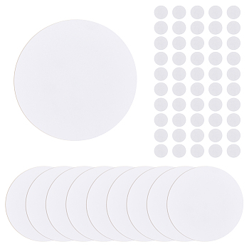 10Pcs PP Plastic Sheets, DIY Craft Supplies, Lampshade Diffuser, Flat Round, 100Pcs Plastic Stickers, White, 16~127x1~1.5mm