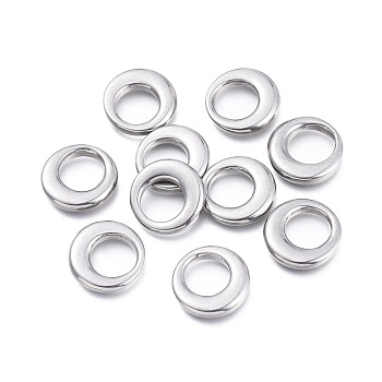 304 Stainless Steel Pendants, Ring, Stainless Steel Color, 14.7x2.8mm, Hole: 8.5mm