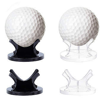 FINGERINSPIRE 2 Sets 2 Colors Acrylic Sport Ball Display Rack, with Non-Slip Pads, for Baseball Golf Ball Softball Tennis, Mixed Color, 6.5x11.4x3.6cm, 1 set/color