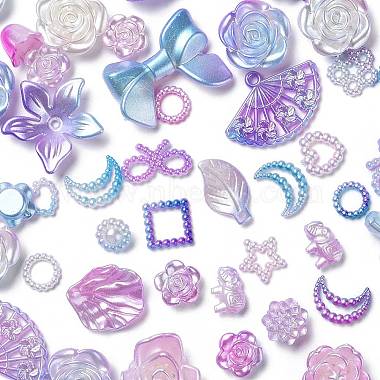 Violet Mixed Shapes Resin Beads
