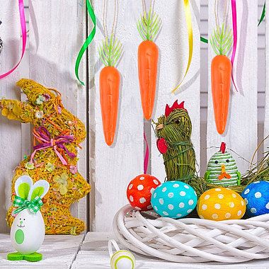 Easter Theme Imitation Carrot Foam & Plastic Pendant Decoration(HJEW-WH0069-21)-6