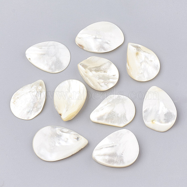 23mm Seashell Drop White Shell Beads