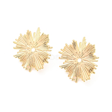 Real 18K Gold Plated Sun Brass Stud Earring Findings