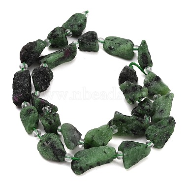 Raw Rough Natural Ruby in Zoisite Beads Strands(GG-CBA0B77-A14-01)-5