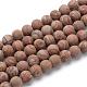 Natural Wood Lace Stone Round Bead Strands(G-T055-8mm-06)-1
