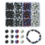 300Pcs 4 Colors Baking Paint Glass Round Beads, Mixed Color, 7.5~9mm, Hole: 1.2~1.6mm, 75pcs/color(DGLA-YW0001-52)