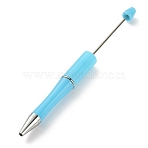 ABS Plastic Ball-Point Pen, Beadable Pen, with Iron Findings, for DIY Personalized Pen with Jewelry Beads, Light Sky Blue, 148x12mm(AJEW-WH0326-50-22)