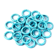 Synthetic Turquoise Plain Band Rings, Inner Diameter: 18~20mm(PW-WG25917-08)