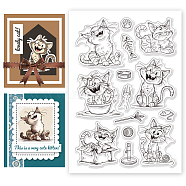 Custom PVC Plastic Clear Stamps, for DIY Scrapbooking, Photo Album Decorative, Cards Making, Cat Shape, 160x110mm(DIY-WH0618-0186)