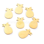 304 Stainless Steel Pendants, Manual Polishing, Stamping Blank Tag, Laser Cut, Pineapple, Golden, 23x15x1mm, Hole: 1.2mm(STAS-F267-20G)