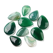 Natural Agate Cabochons, Teardrop, Dyed & Heated, 24~33x17~23x5~6mm(G-G803-08B-01)
