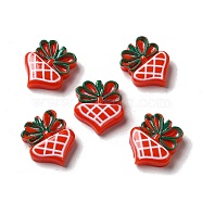 Christmas Opaque Resin Cabochons, Heart, Red, 18x16.5x5mm(RESI-K019-32)