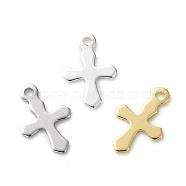 Brass Tiny Cross Charms, Long-Lasting Plated, Mixed Color, 9x6x0.5mm, Hole: 0.9mm(KK-L205-09-B)