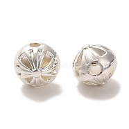 Long-Lasting Plated Alloy Beads, Round, Silver, 10.5x11.5x11mm, Hole: 2mm(PALLOY-A006-26S)