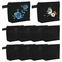 Canvas Pen Cases, Stationery Bag, Black, 280x155x2mm(DIY-WH0430-749)