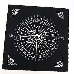 Square Altar Cloth, Pentagram Witchcraft Supplies, Tarot Spread Table Top Cloth, Wiccan Square Spiritual Sacred Cloth, Black, 300x300mm(PW-WG84B84-01)