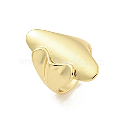 Rack Plated Brass Heart & Oval Open Cuff Ring for Women, Lead Free & Cadmium Free, Long-Lasting Plated, Real 18K Gold Plated, 28.5mm(RJEW-Z039-11G)