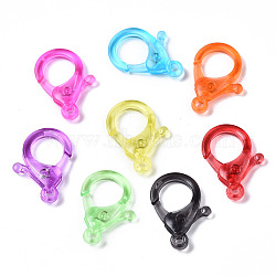 Transparent Acrylic Lobster CLaw Clasps, Mixed Color, 30x21.5x5.5mm, Hole: 3mm(X-TACR-T023-01B)