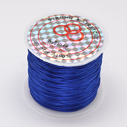 Flat Elastic Crystal String, Elastic Beading Thread, for Stretch Bracelet Making, Blue, 0.8mm, about 54.68 Yards(50m)/Roll(EW-O001-01C)