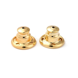 Rack Plating Brass Ear Nuts, Bullet Ear Nuts, Long-Lasting Plated, Real 18K Gold Plated, 10x7mm, Hole: 0.7mm(KK-G480-06G)
