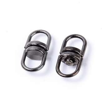 Alloy Double Eye Swivel Clasps, Gunmetal, 19x9x6mm