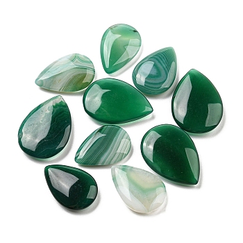 Natural Agate Cabochons, Teardrop, Dyed & Heated, 24~33x17~23x5~6mm