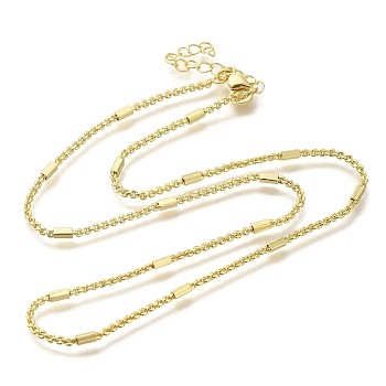 Rack Plating Brass Rectangle Cable Chain Necklaces, with Lobster Claw Clasps, Long-Lasting Plated, Cadmium Free & Lead Free, Real 18K Gold Plated, 16.93 inch(43cm)