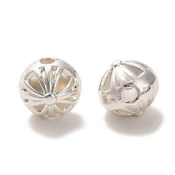 Long-Lasting Plated Alloy Beads, Round, Silver, 10.5x11.5x11mm, Hole: 2mm