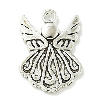 Tibetan Style Alloy Pendants, Lead Free & Cadmium Free, Angel, Antique Silver, 15.5x21.5x1.5mm, Hole: 1.5mm