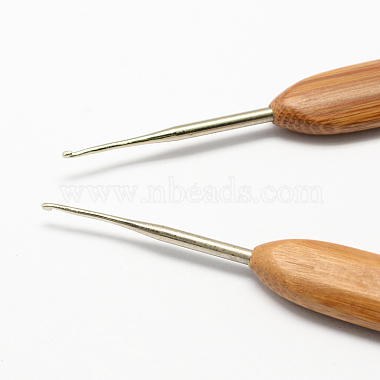 Bamboo Handle Iron Crochet Hook Needles(TOOL-R034-1.25mm)-2