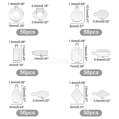 dicosmetic 300piezas 6 estilo 201 dijes de acero inoxidable(STAS-DC0002-39)-2